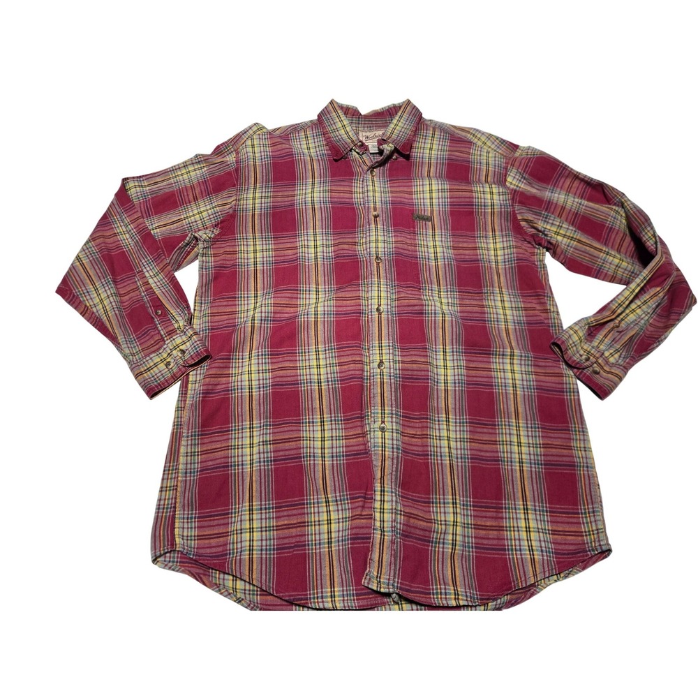 Woolrich‎ Red Plaid Button Up Shirt Outdoor Mens Large Gorpcore